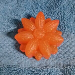 Sparkling Orange Resin Flower Art Decor